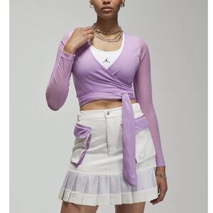 Nike Air Jordan 23 Engineered Women's Slim Fit Wrap Around Tie Top Shirt Small